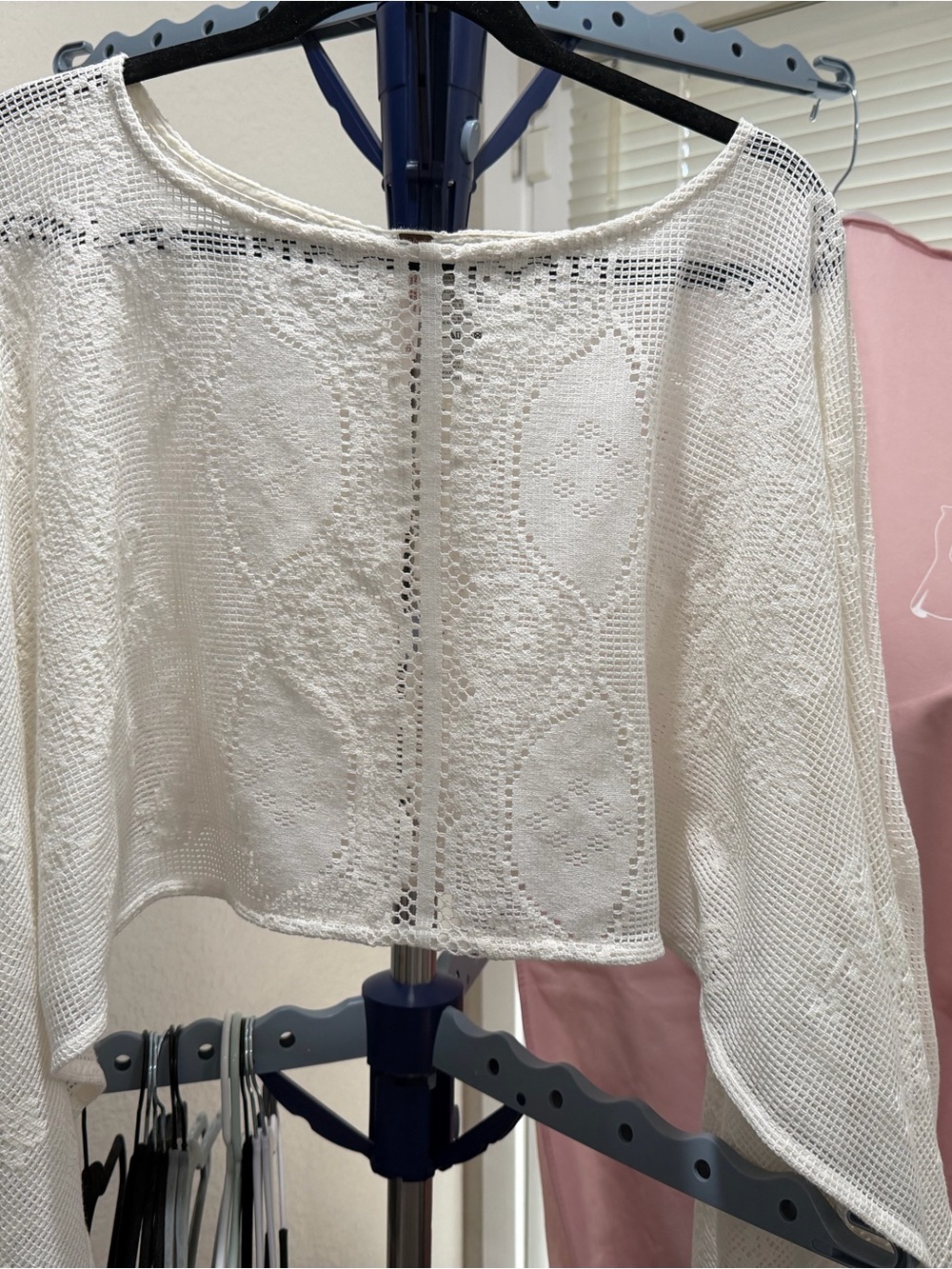 Free People White Crochet Knit Women’s Top or Coverup One Size